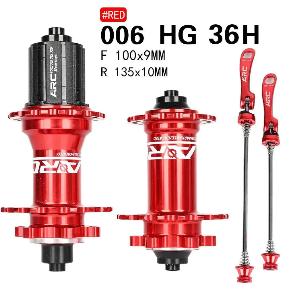 1 Pair MTB Bike Hub Front Rear HG 8-11 Speed 4 Claws 36 Holes Disc Brake Hubs with Quick Release Lever