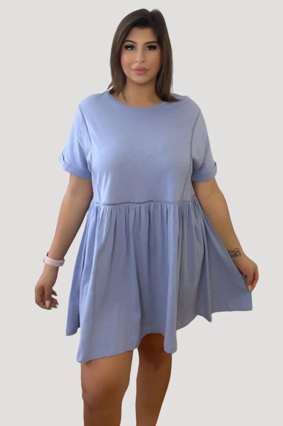100% Cotton Elastic Waist Comfort Summer Dress
