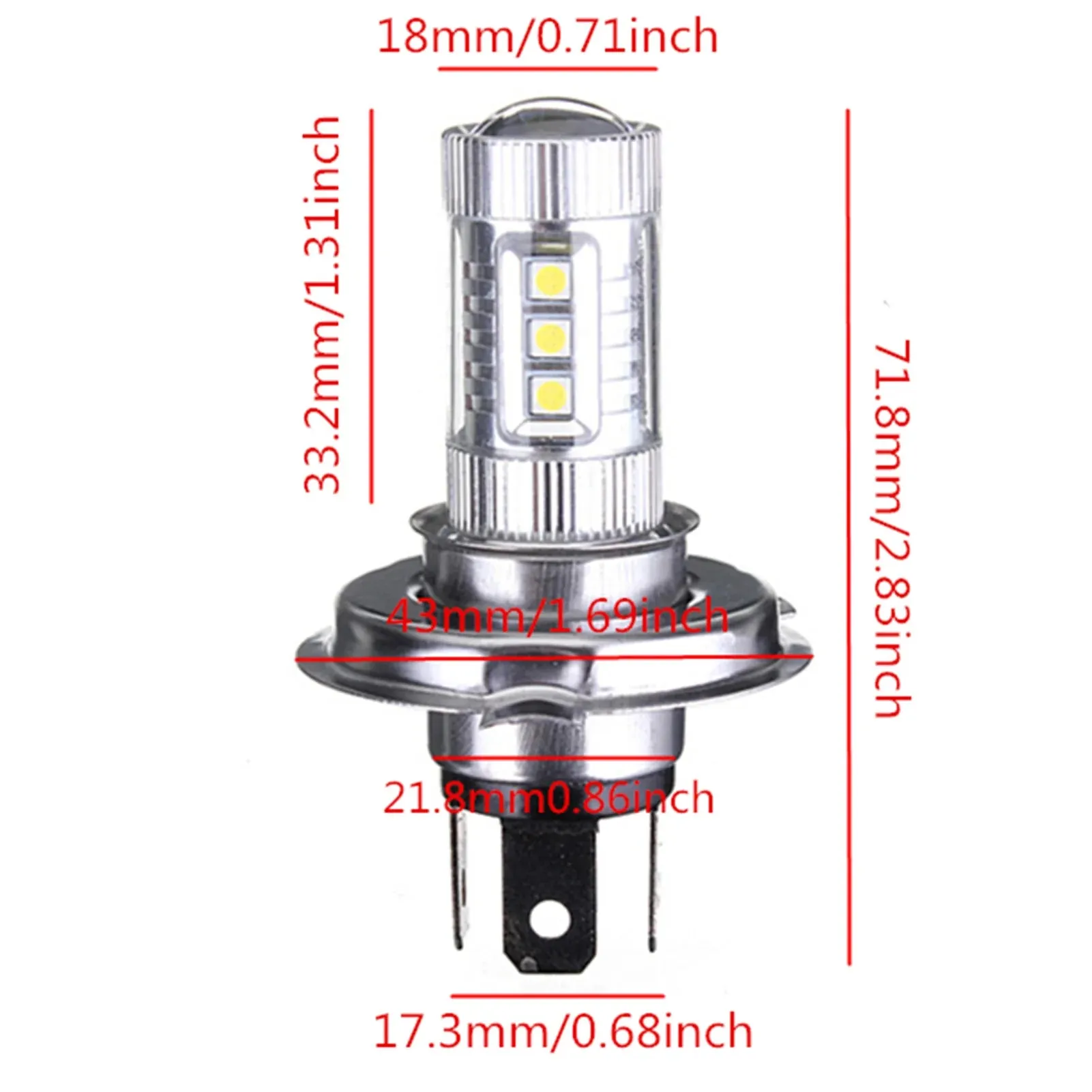1pc/2pcs Fog Light Kit H4 9003 HB2 80W 8000LM 8000K LED Headlight Bulbs Kit High Low Beam Bright