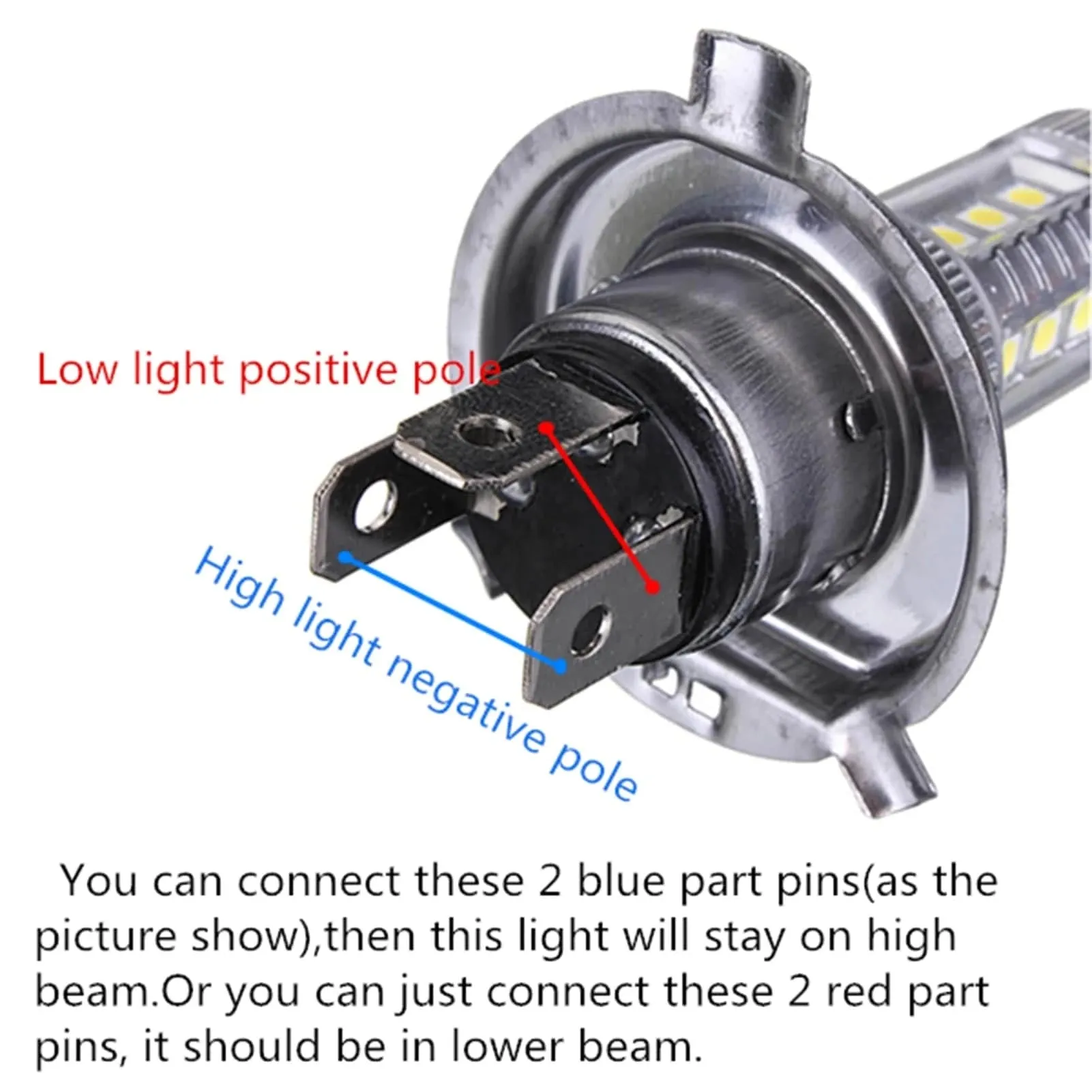 1pc/2pcs Fog Light Kit H4 9003 HB2 80W 8000LM 8000K LED Headlight Bulbs Kit High Low Beam Bright