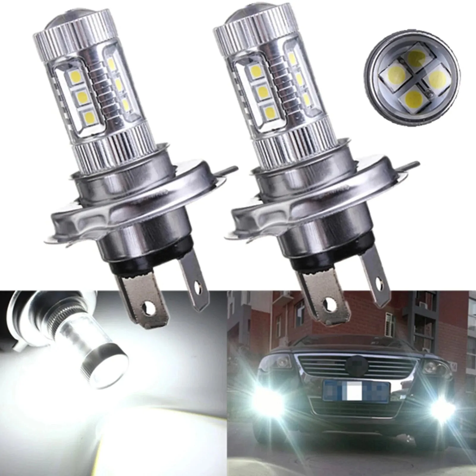 1pc/2pcs Fog Light Kit H4 9003 HB2 80W 8000LM 8000K LED Headlight Bulbs Kit High Low Beam Bright