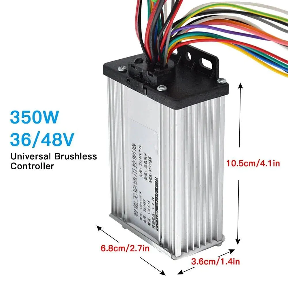 350W 36/48V Universial Brushless Controller Aluminum Alloy Shell for Light Weight for Electric Bicycle Electric Scooter
