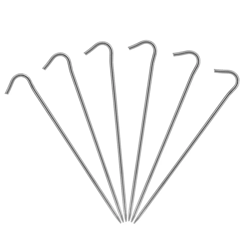 6pcs/10pcs Outdoor Camping Tent Stakes Titanium Tent Pegs Titanium Tent Nails Bend Hook Pin Hiking Climbing Tent Accessories