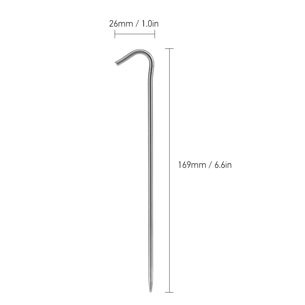 6pcs/10pcs Outdoor Camping Tent Stakes Titanium Tent Pegs Titanium Tent Nails Bend Hook Pin Hiking Climbing Tent Accessories