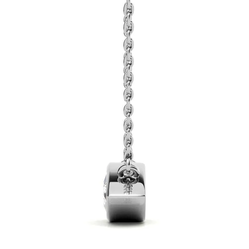 925 Sterling Silver Elegant Solitaire Pendant AUS-656