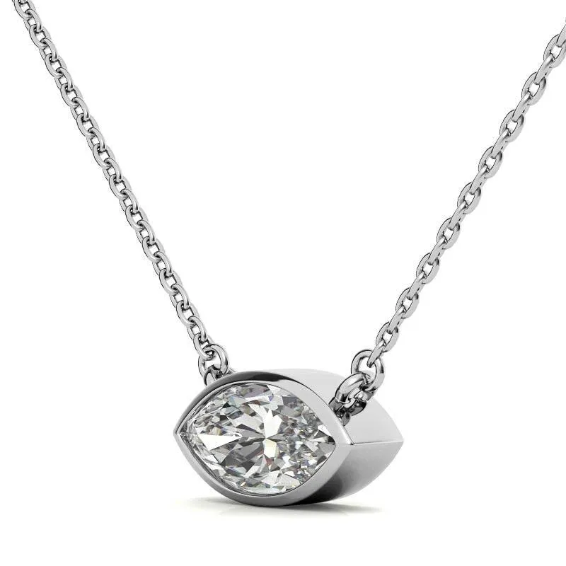 925 Sterling Silver Elegant Solitaire Pendant AUS-656