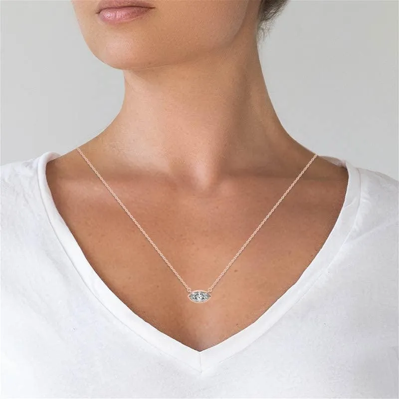 925 Sterling Silver Elegant Solitaire Pendant AUS-656