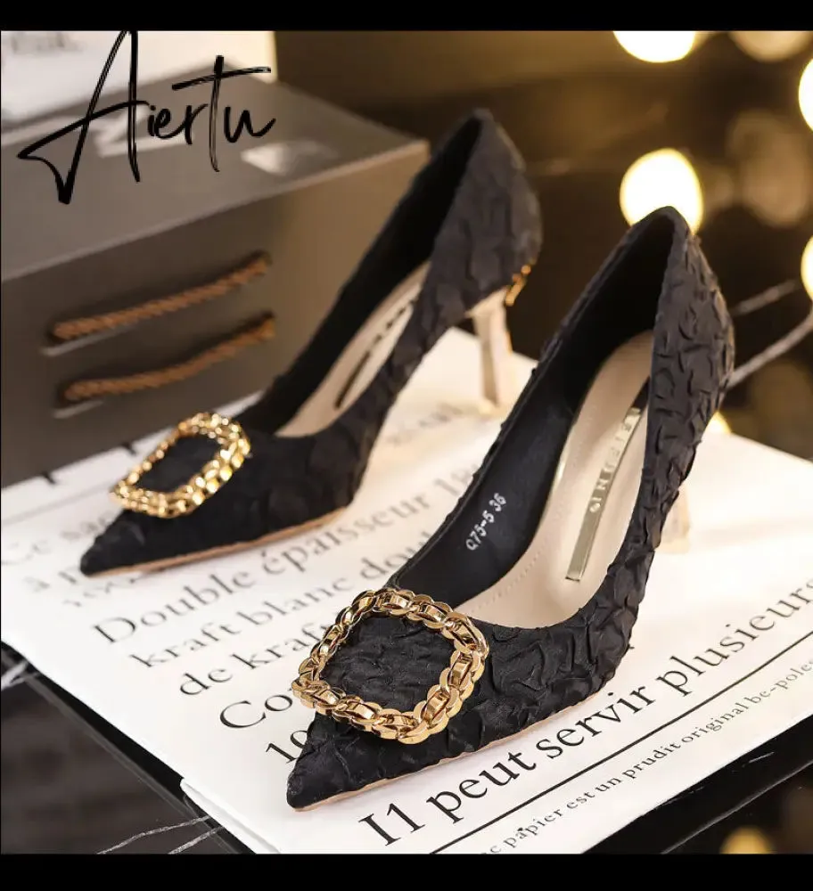 Aiertu  Women Elegant Party Wedding Pumps Pointed High Heels Stiletto All-match shoes for woman Sexy Girl lady Single Shoes