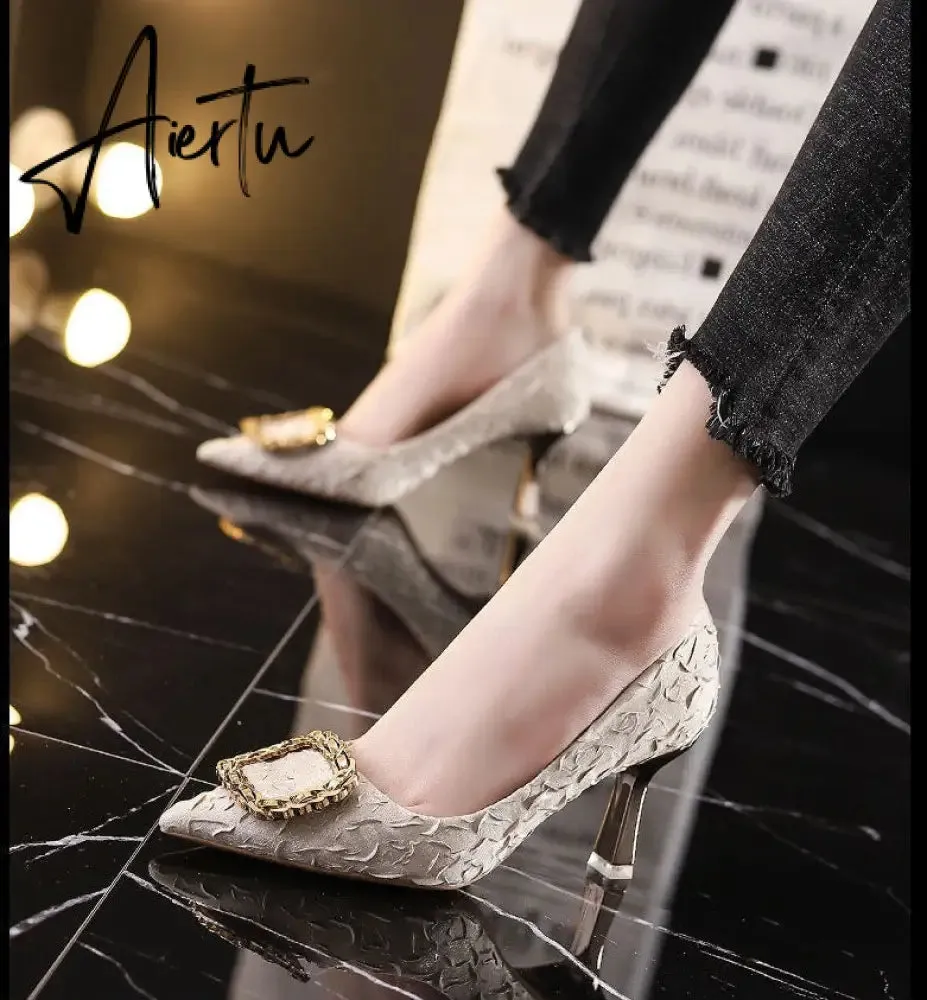 Aiertu  Women Elegant Party Wedding Pumps Pointed High Heels Stiletto All-match shoes for woman Sexy Girl lady Single Shoes
