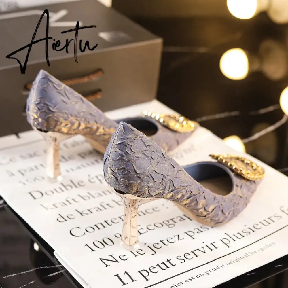 Aiertu  Women Elegant Party Wedding Pumps Pointed High Heels Stiletto All-match shoes for woman Sexy Girl lady Single Shoes