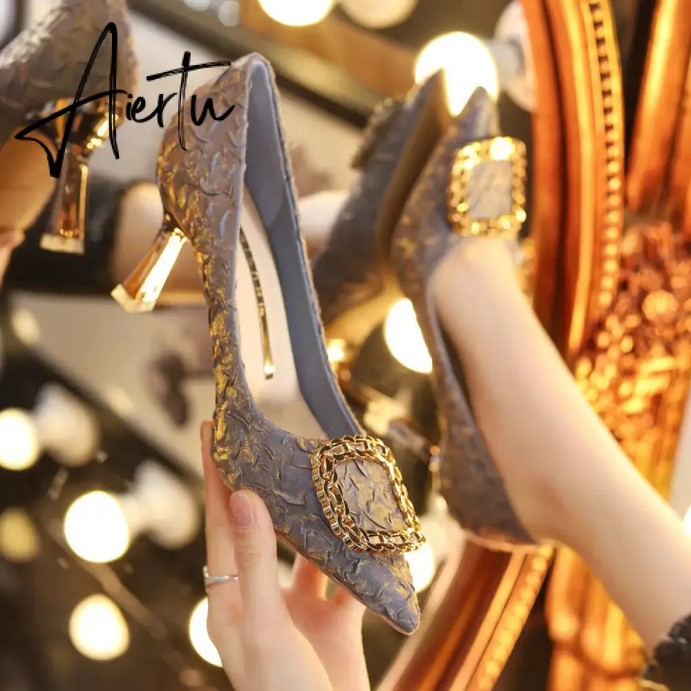 Aiertu  Women Elegant Party Wedding Pumps Pointed High Heels Stiletto All-match shoes for woman Sexy Girl lady Single Shoes