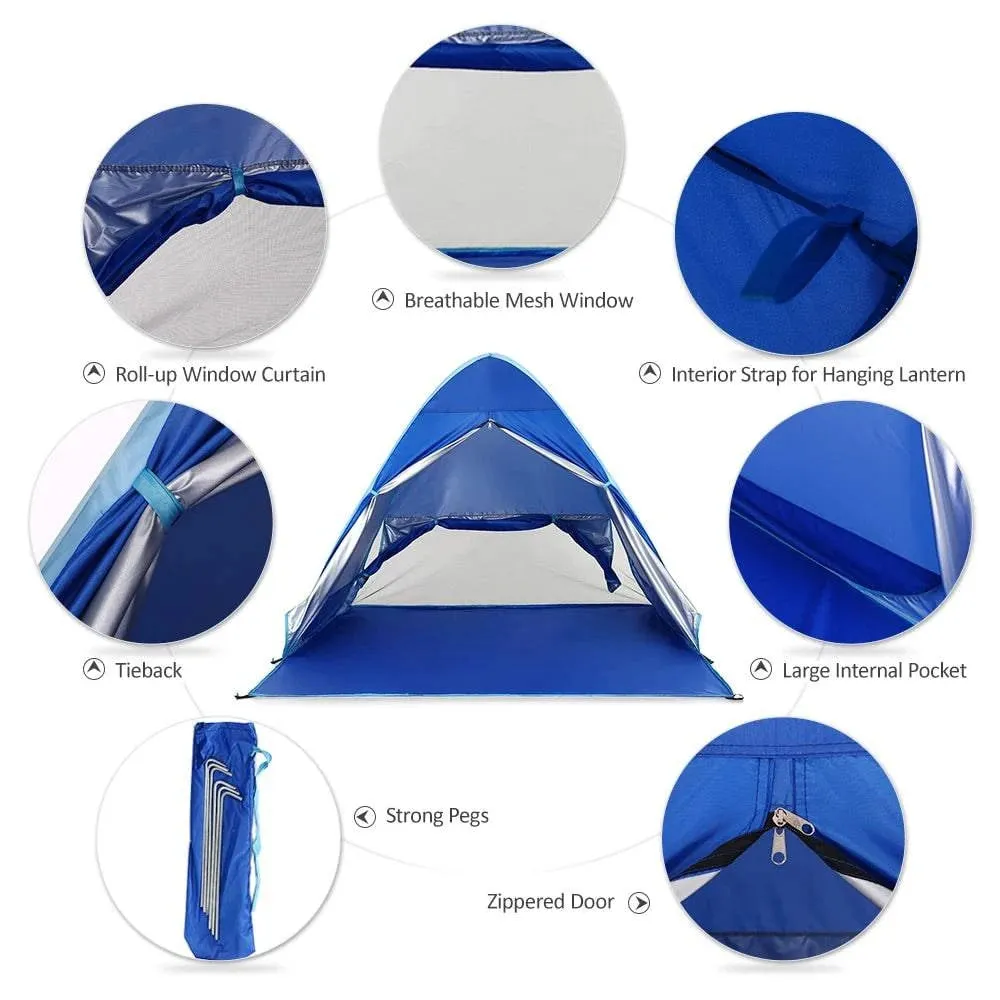 Anti UV Beach Tent Outdoor Automatic Instant Pop up Tent Portable Camping Tent Travel Fishing Hiking Picnic Shelter