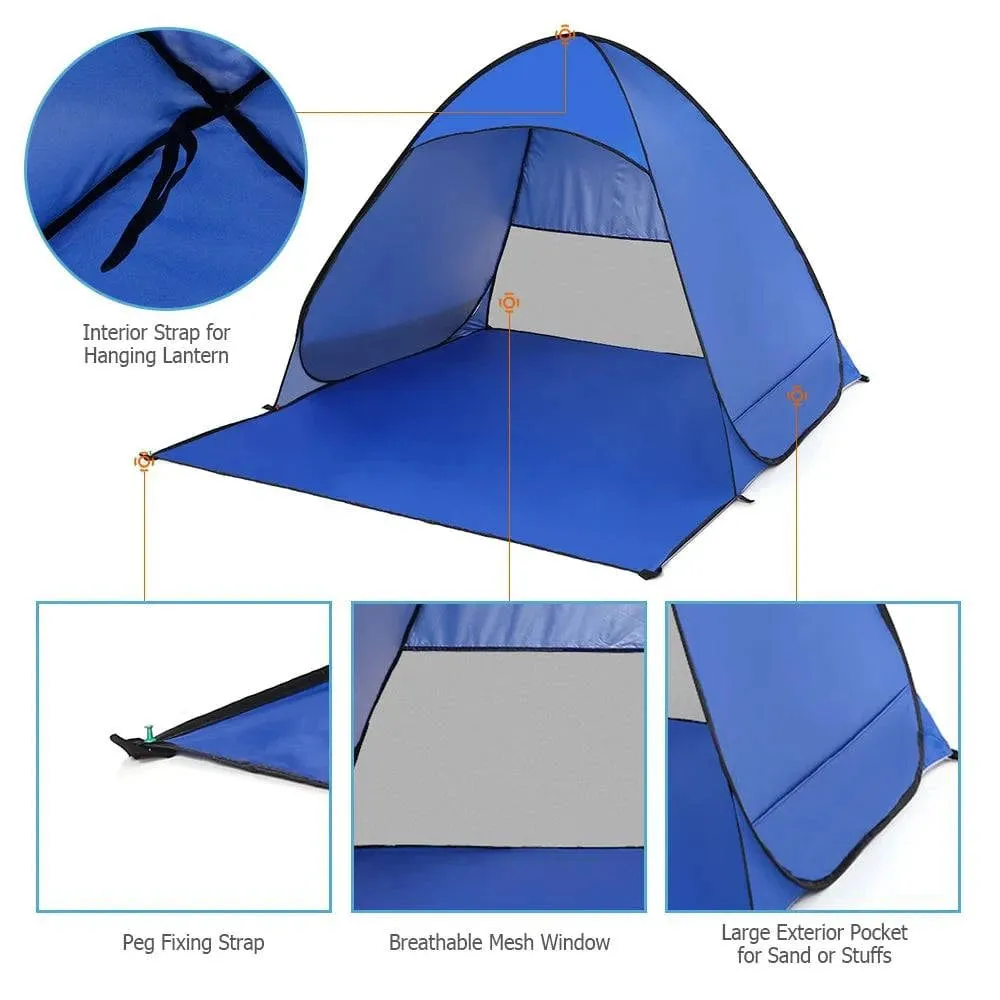 Anti UV Beach Tent Outdoor Automatic Instant Pop up Tent Portable Camping Tent Travel Fishing Hiking Picnic Shelter