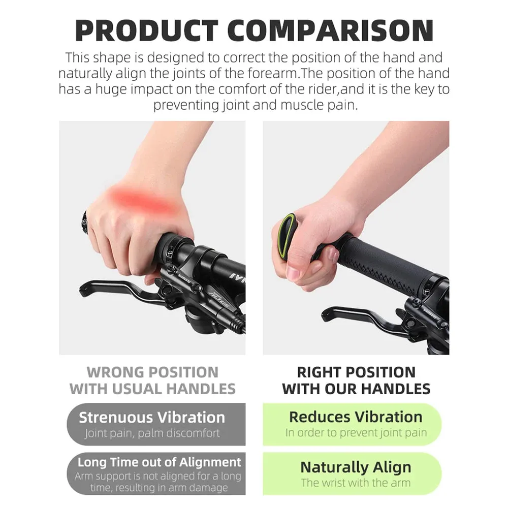Bicycle Bar Ends Ergonomic Anti-slip MTB Mountain Bike Handlebar Ends Upgrade Style for 21.8-22.8mm Handlebars