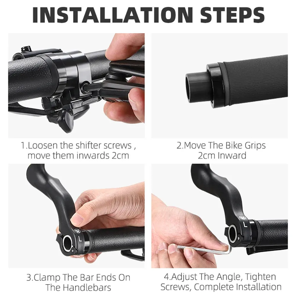 Bicycle Bar Ends Ergonomic Anti-slip MTB Mountain Bike Handlebar Ends Upgrade Style for 21.8-22.8mm Handlebars