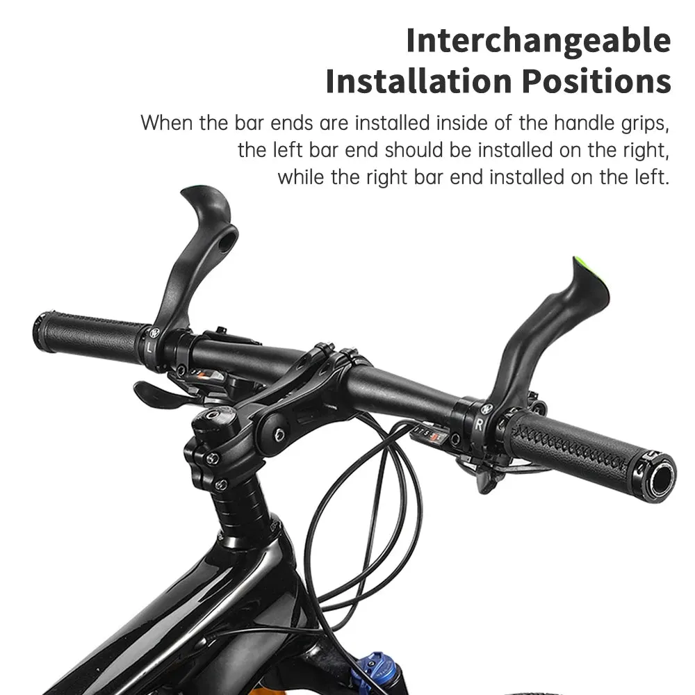 Bicycle Bar Ends Ergonomic Anti-slip MTB Mountain Bike Handlebar Ends Upgrade Style for 21.8-22.8mm Handlebars