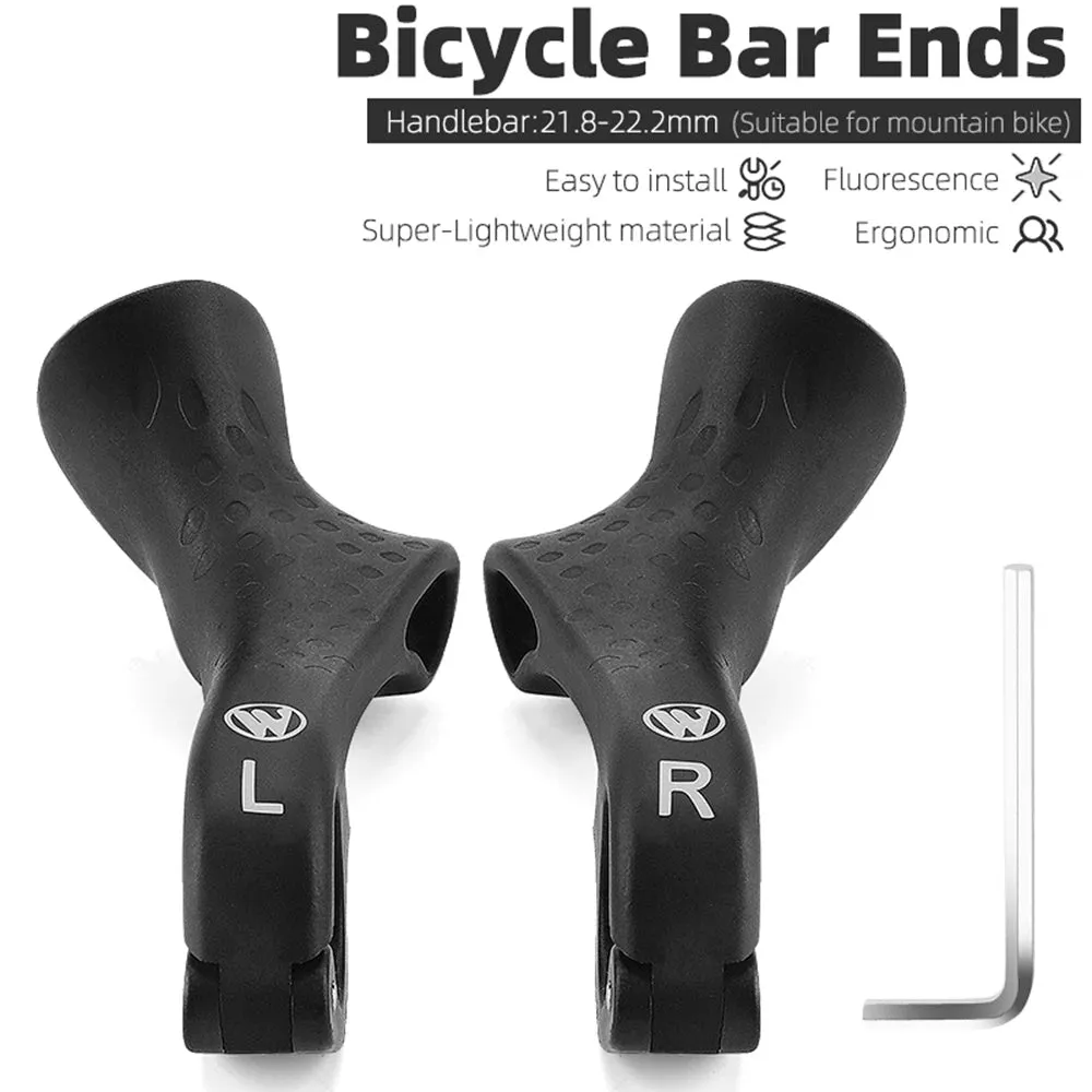 Bicycle Bar Ends Ergonomic Anti-slip MTB Mountain Bike Handlebar Ends Upgrade Style for 21.8-22.8mm Handlebars
