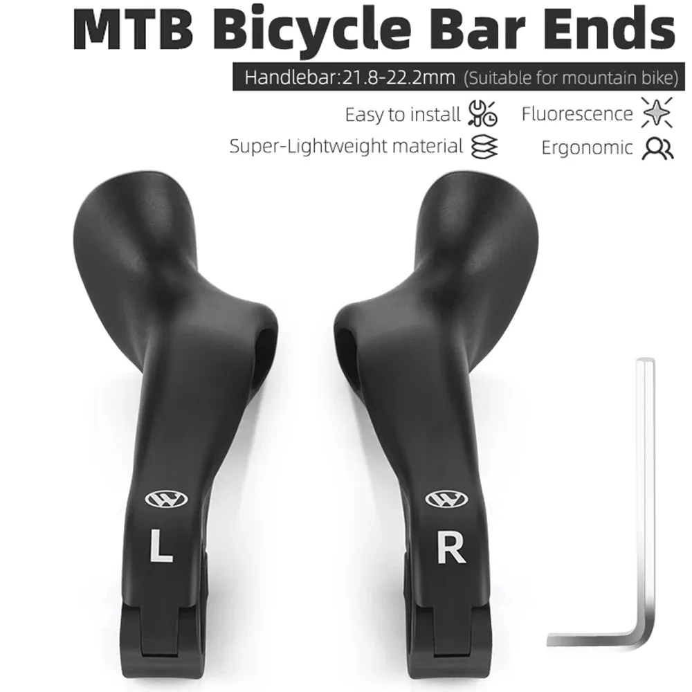 Bicycle Bar Ends Ergonomic Anti-slip MTB Mountain Bike Handlebar Ends Upgrade Style for 21.8-22.8mm Handlebars