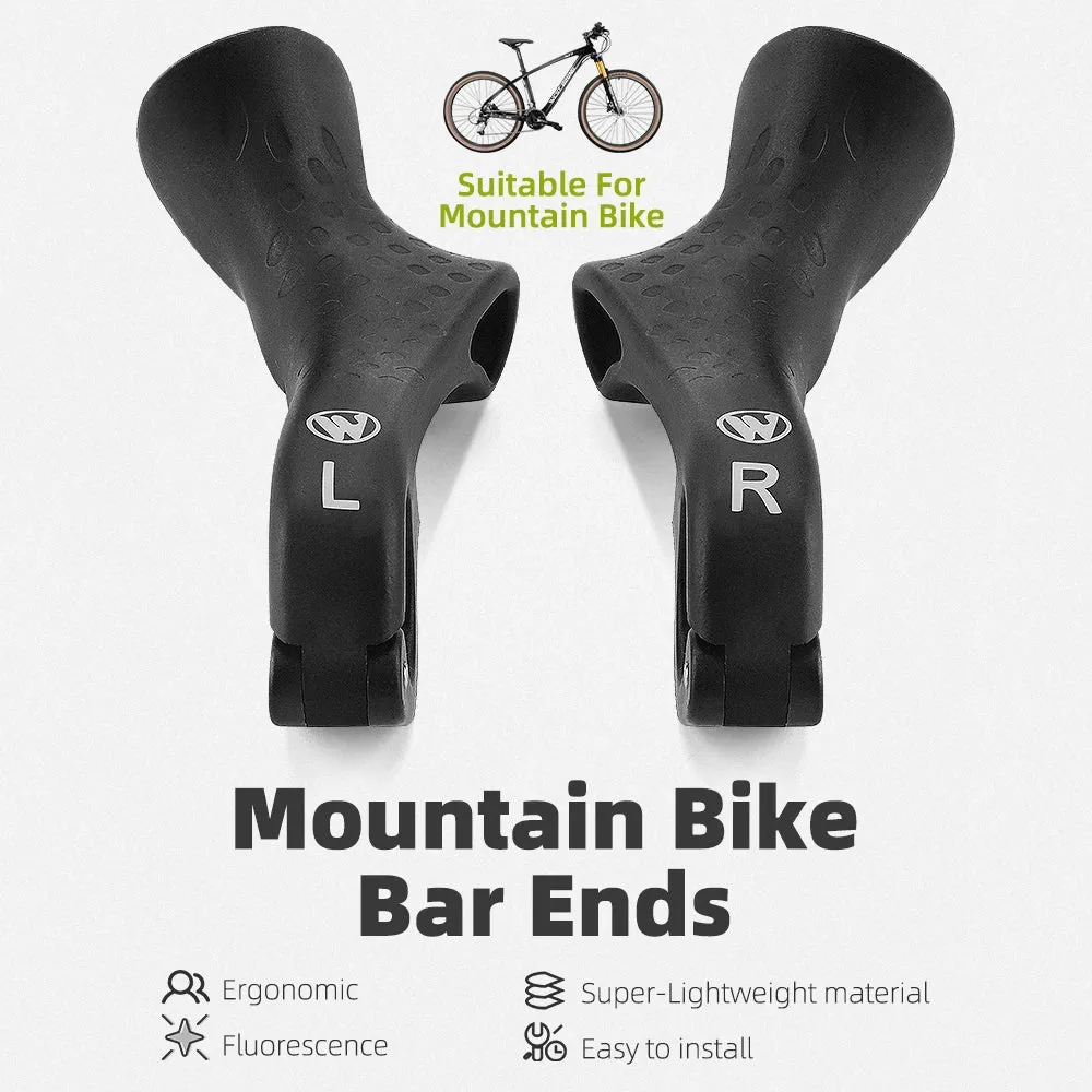 Bicycle Bar Ends Ergonomic Anti-slip MTB Mountain Bike Handlebar Ends Upgrade Style for 21.8-22.8mm Handlebars