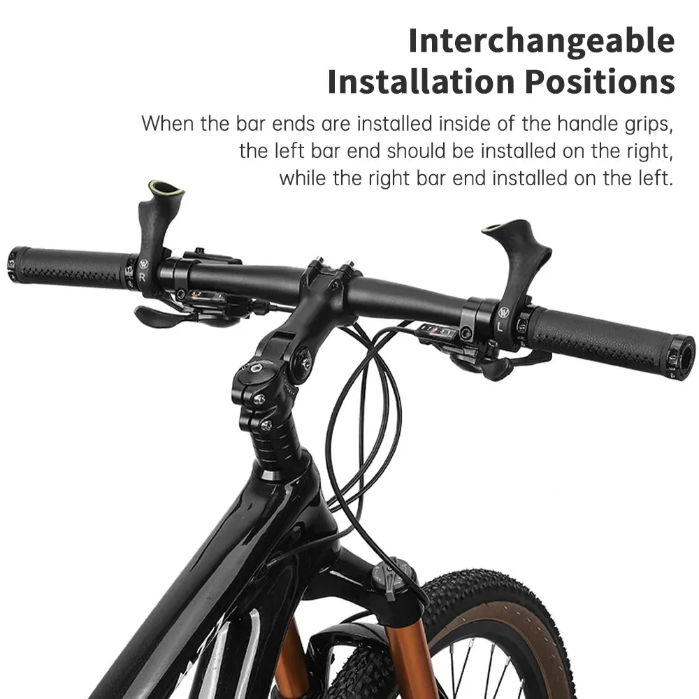 Bicycle Bar Ends Ergonomic Anti-slip MTB Mountain Bike Handlebar Ends Upgrade Style for 21.8-22.8mm Handlebars