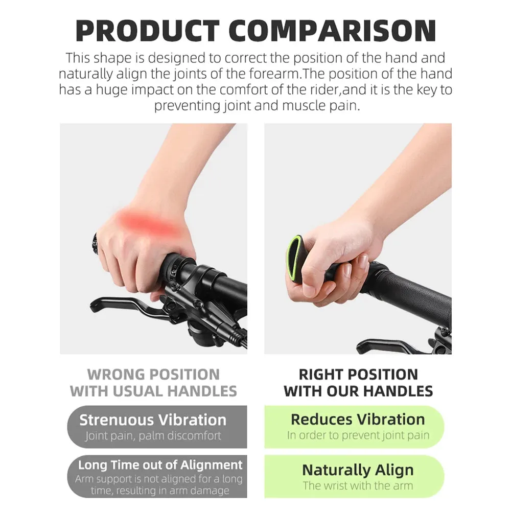 Bicycle Bar Ends Ergonomic Anti-slip MTB Mountain Bike Handlebar Ends Upgrade Style for 21.8-22.8mm Handlebars