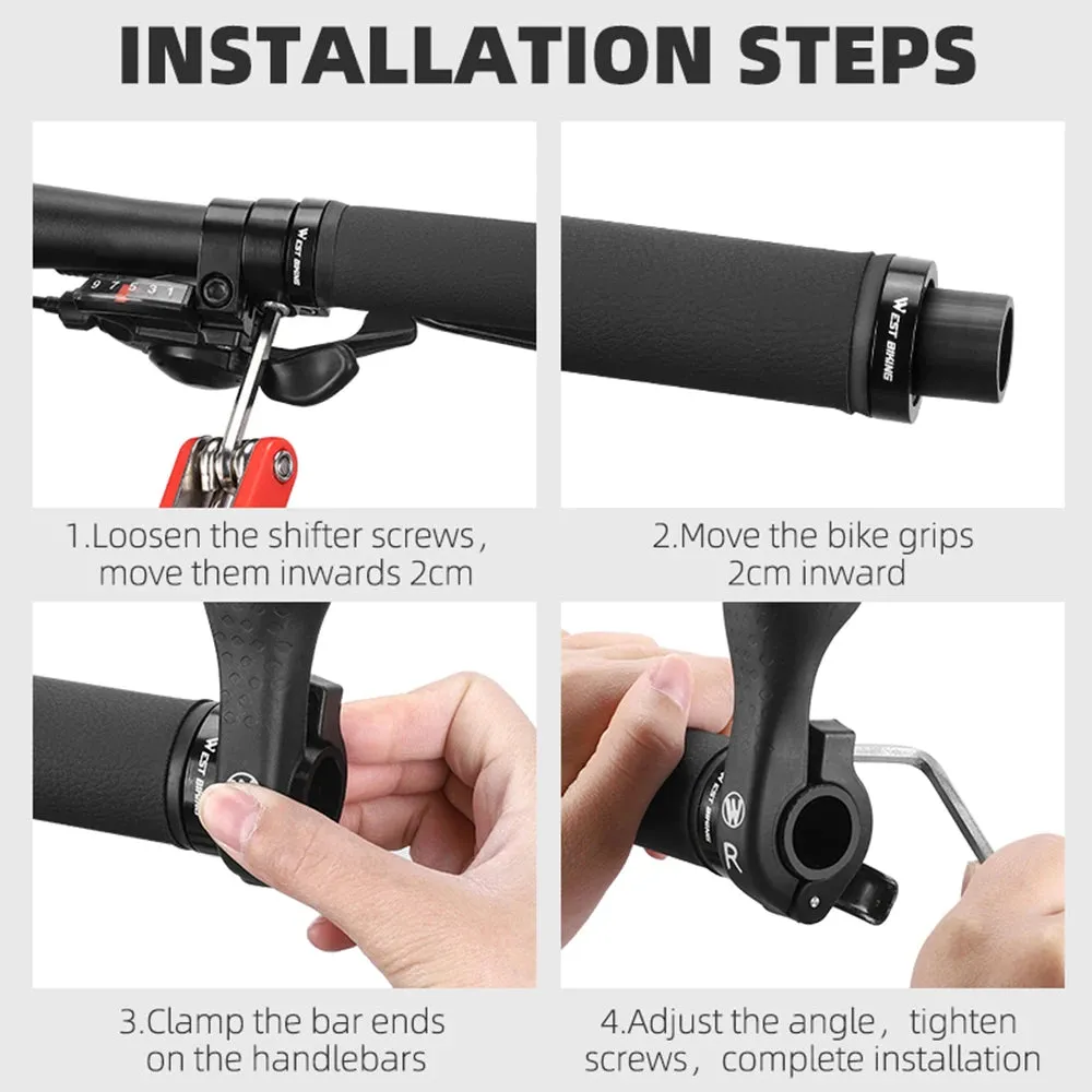 Bicycle Bar Ends Ergonomic Anti-slip MTB Mountain Bike Handlebar Ends Upgrade Style for 21.8-22.8mm Handlebars