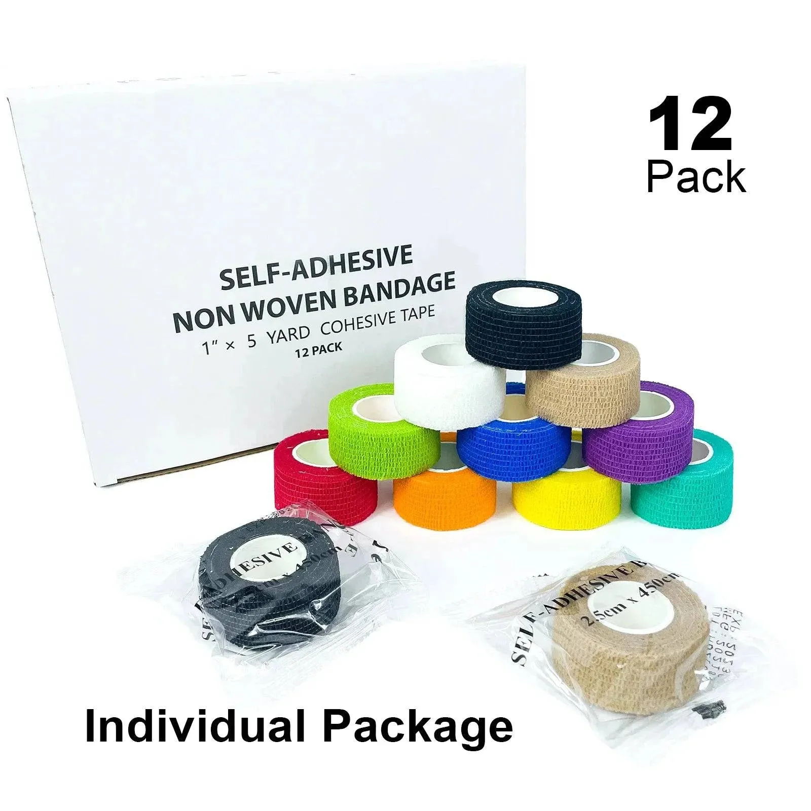 Colorful Athletic Wrap Tape Self Adhesive Elastic Bandage Elastoplast Sports Protector Knee Finger Ankle Palm Shoulder