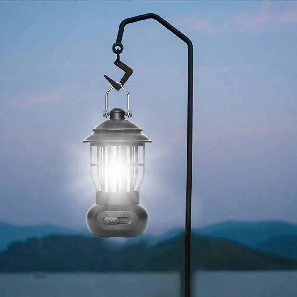 Cordless Camping Lamp USB Rechargeable Stepless Dimming Outdoor Retro Tent Light Home Atmospheres Light with Handle