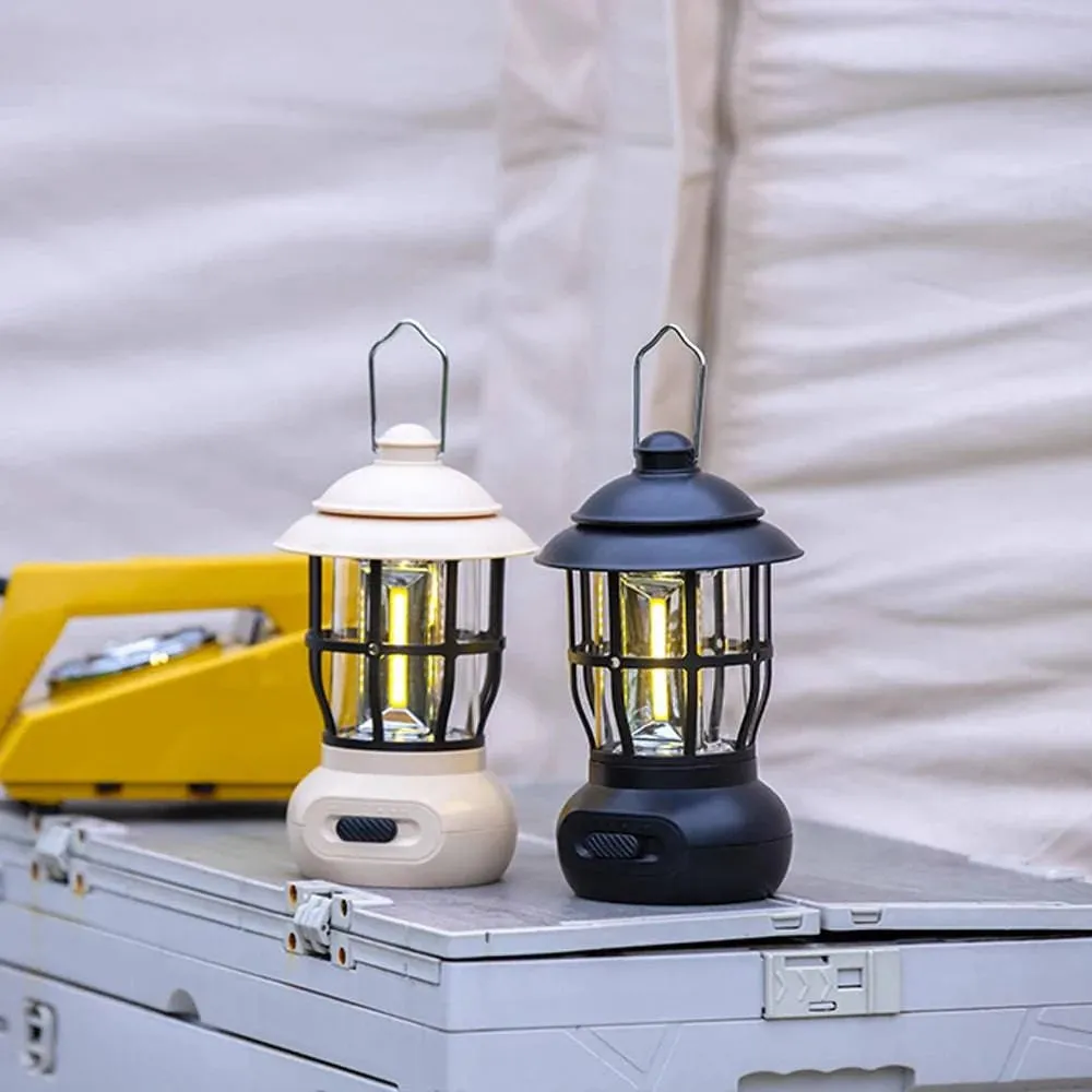 Cordless Camping Lamp USB Rechargeable Stepless Dimming Outdoor Retro Tent Light Home Atmospheres Light with Handle