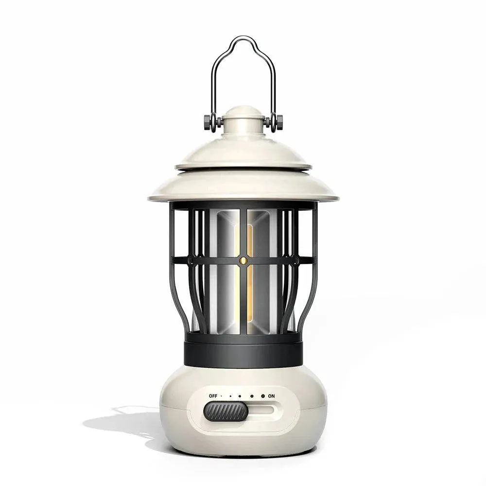 Cordless Camping Lamp USB Rechargeable Stepless Dimming Outdoor Retro Tent Light Home Atmospheres Light with Handle