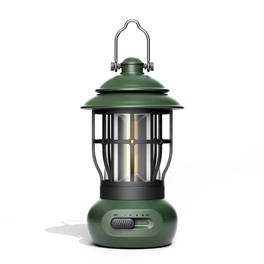 Cordless Camping Lamp USB Rechargeable Stepless Dimming Outdoor Retro Tent Light Home Atmospheres Light with Handle