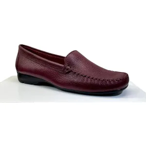 EYS Alice Ladies Wine Leather Slip On Loafer Shoes