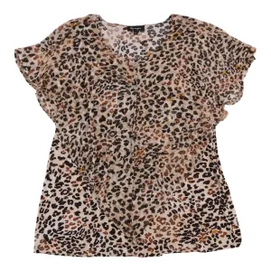 lily morgan Women's Plus Casual Mesh Overlay Blouse