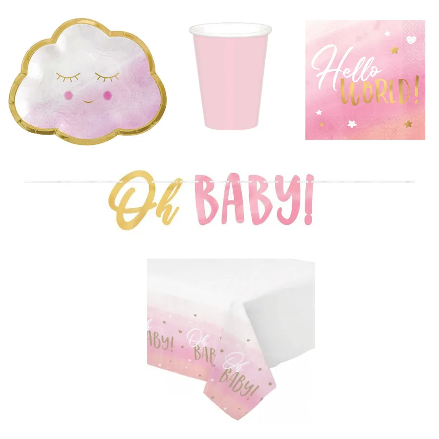 Oh Baby Girl Party Essentials - 46 Pc - SAVE 10%