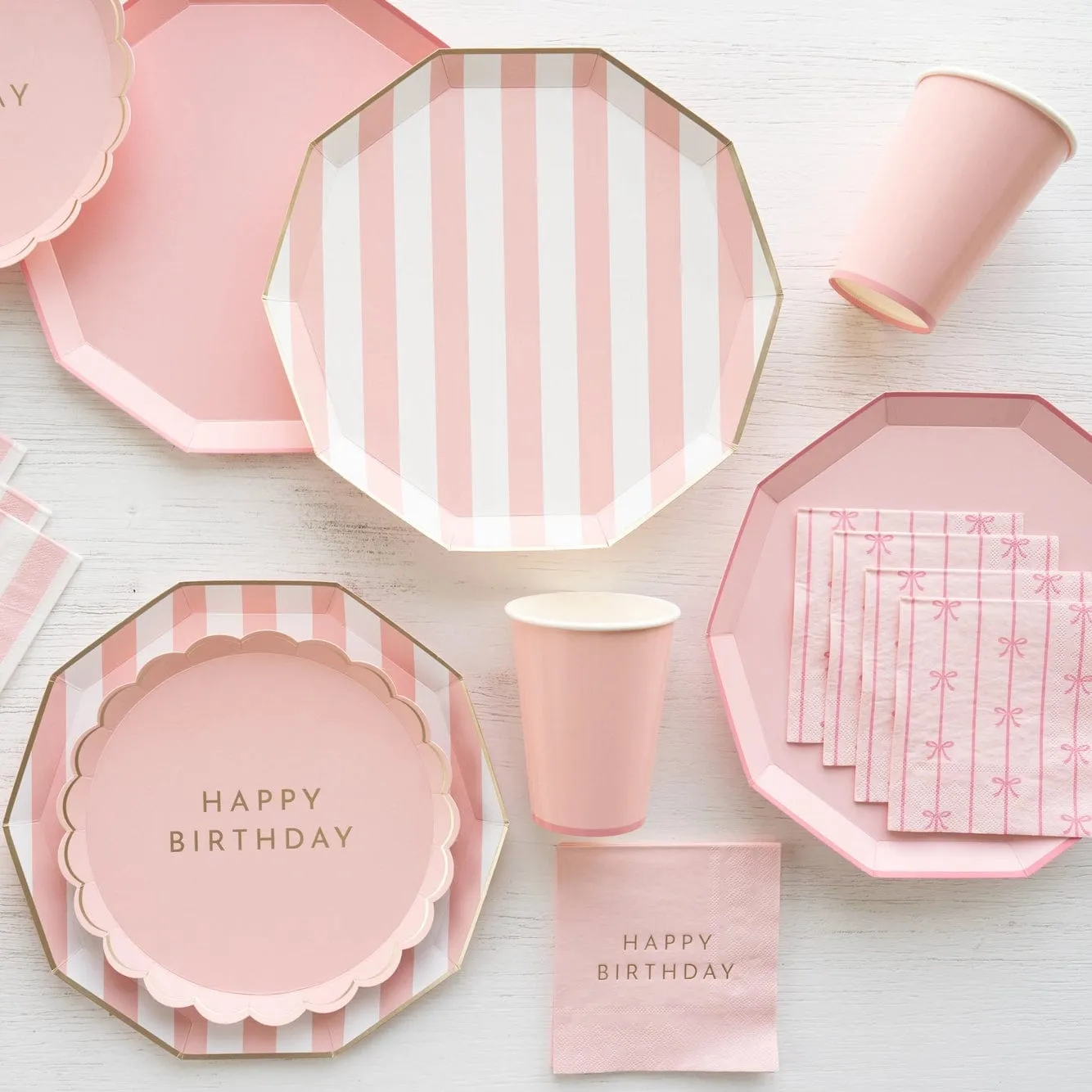 Petal Pink Signature Happy Birthday Cocktail Napkins x 20