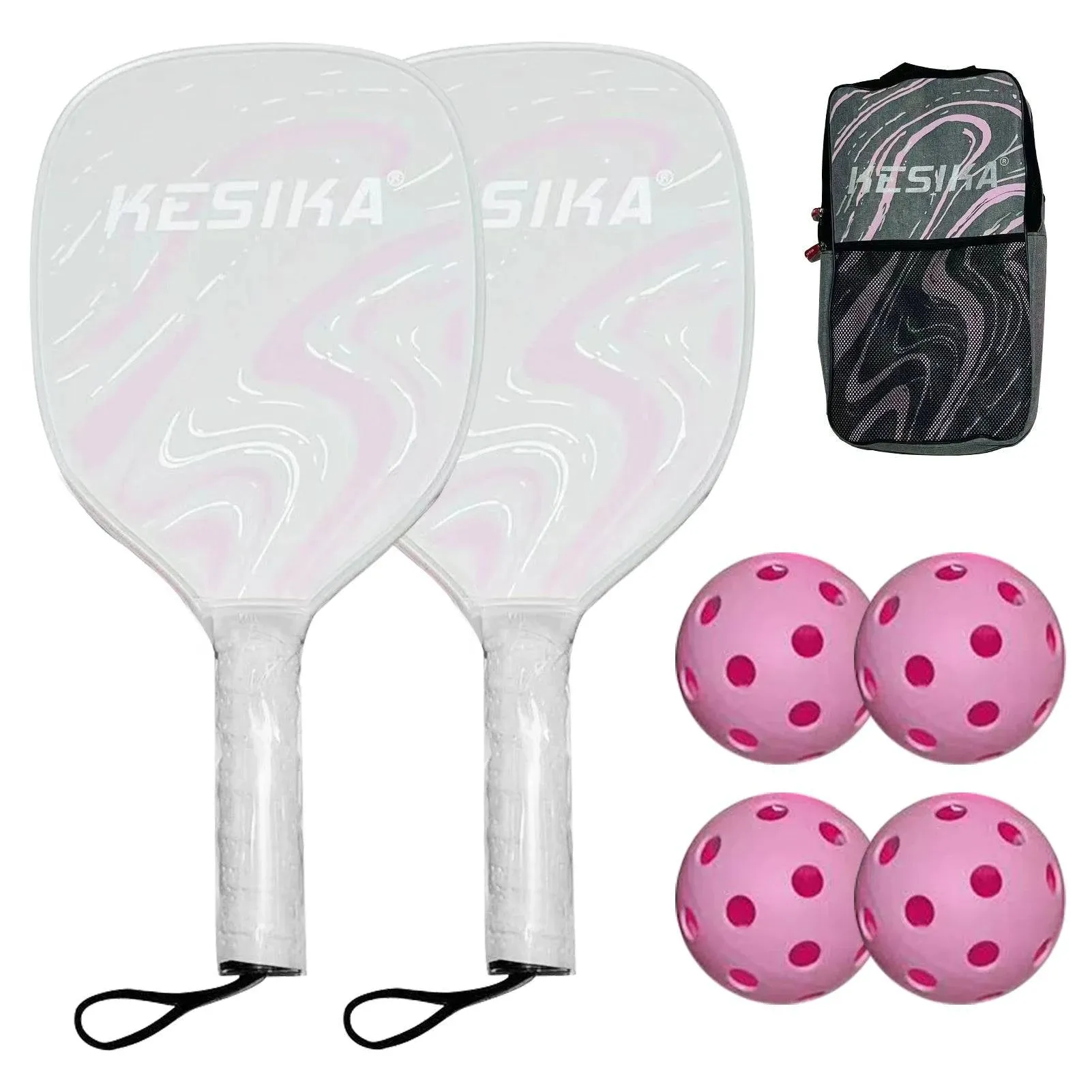 Pickleball Rackets Set Pickleball Paddle Set of 2 Rackets & 4 Pickleballs Balls Pickle-Ball Racquet with Balls Sports Accessory