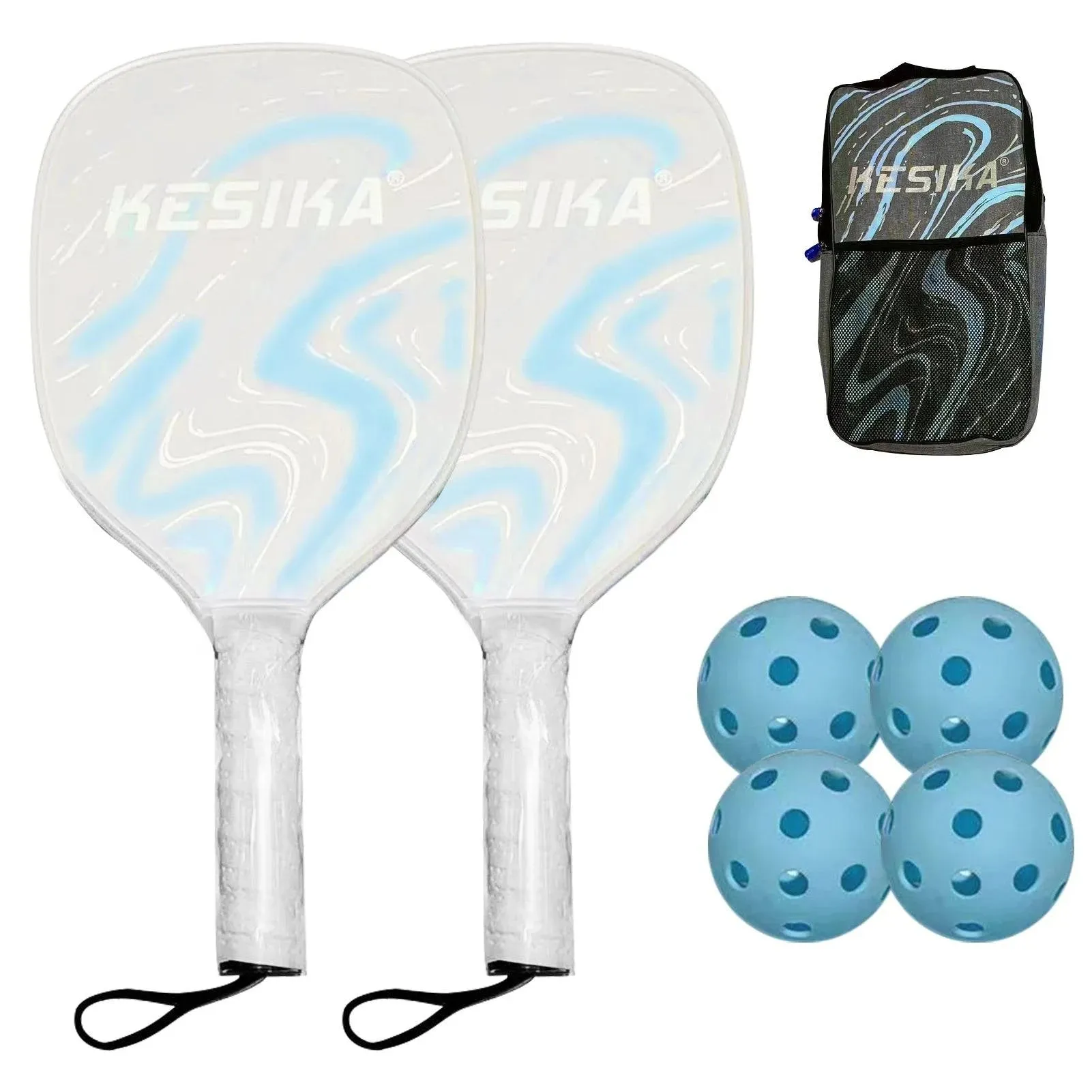 Pickleball Rackets Set Pickleball Paddle Set of 2 Rackets & 4 Pickleballs Balls Pickle-Ball Racquet with Balls Sports Accessory