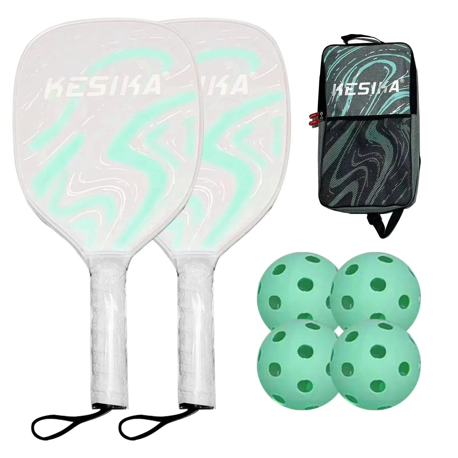 Pickleball Rackets Set Pickleball Paddle Set of 2 Rackets & 4 Pickleballs Balls Pickle-Ball Racquet with Balls Sports Accessory