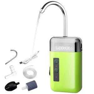 Portable Mini Oxygen Pump With Air Stone Tube 3-in-1 Sensing USB Charging Automatic Water Pump LED Lighting For Outdoor Fishing