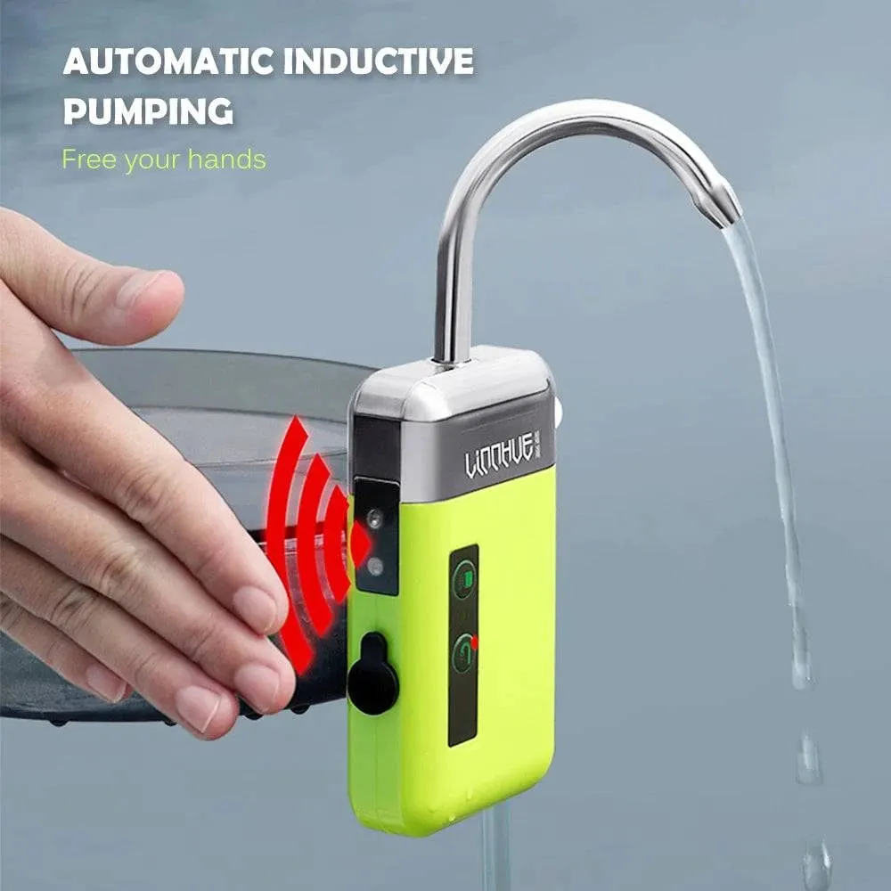 Portable Mini Oxygen Pump With Air Stone Tube 3-in-1 Sensing USB Charging Automatic Water Pump LED Lighting For Outdoor Fishing