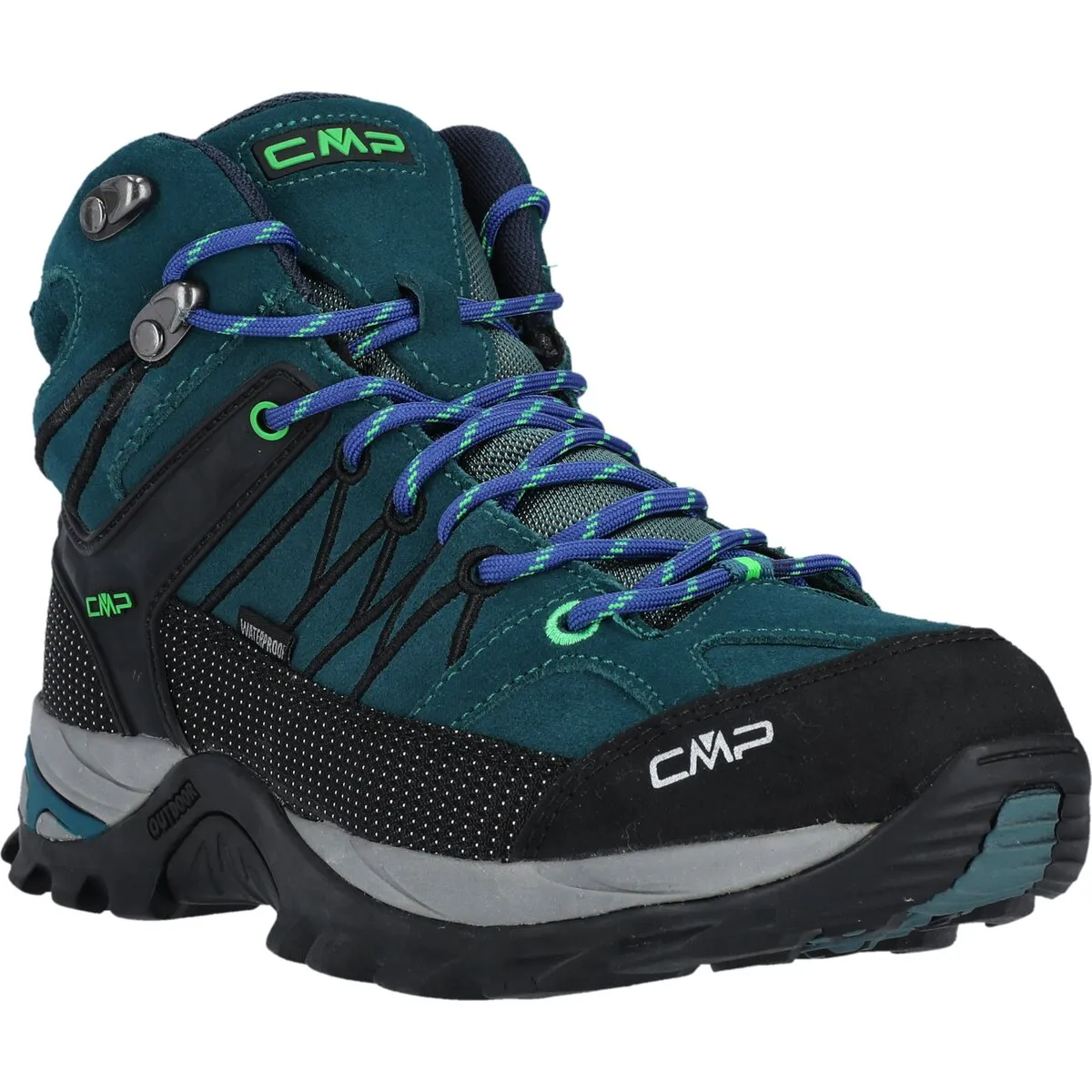 Rigel Mid M WP Adult Boot - Petrol-Verde Fluo