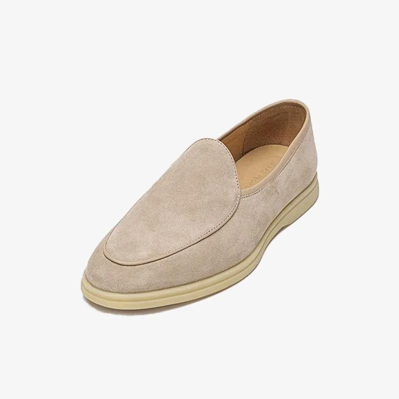 Slip-On Round Toe Cowhide Shoes