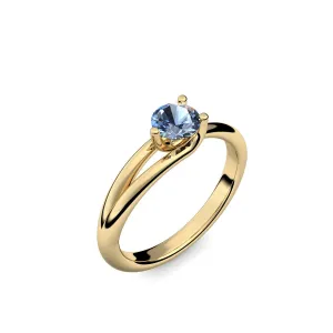Timeless Elegance - Gelbgold 585 - Blautopas