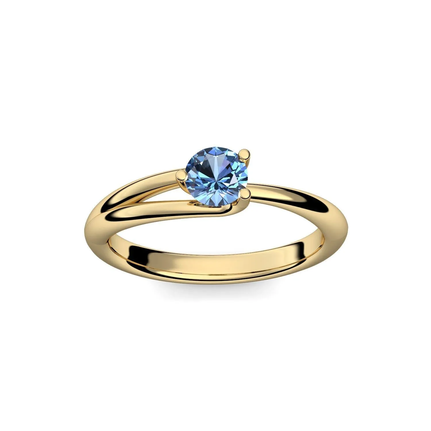 Timeless Elegance - Gelbgold 585 - Blautopas