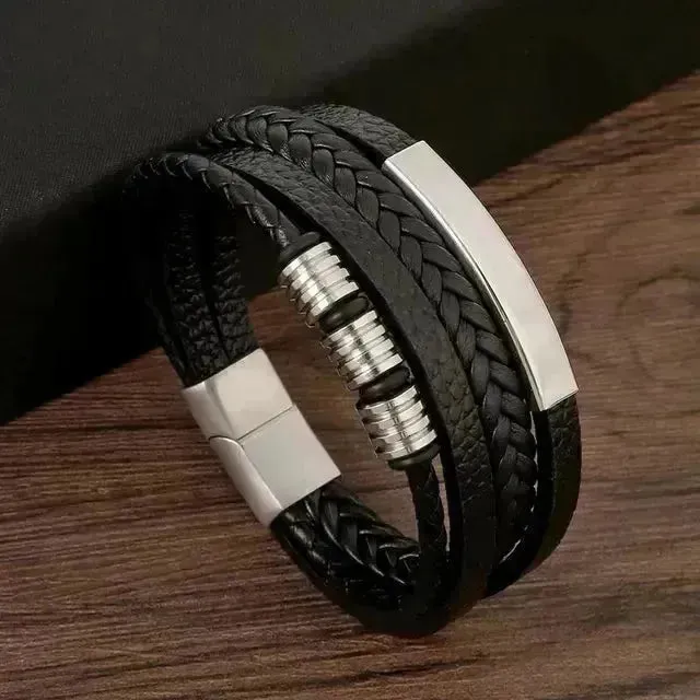 Timeless Elegance Men's Leather Wristband